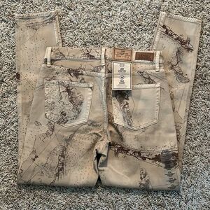 Polo Ralph Lauren-The Thompkins Skinny High Rise Ankle-World Map Pants -Size 27R